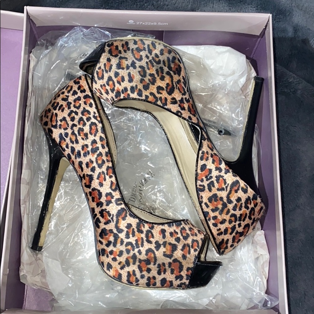 Cheetah print platform heels